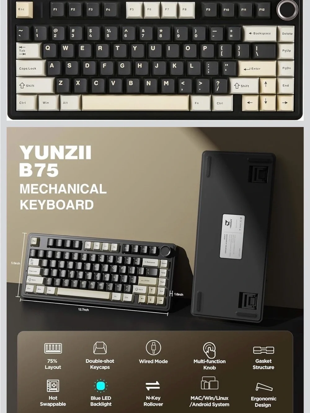 mechanical keyboard 75% layout